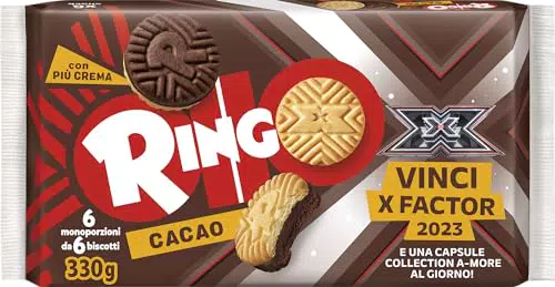 Pavesi Ringo Biscotti Farciti con Crema al Gusto Cacao