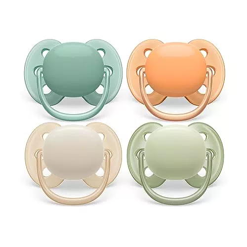 Philips Avent ultra soft ciuccio - 4 ciucci morbidi e flessibili per bambini di età compresa tra 0 e 6 mesi