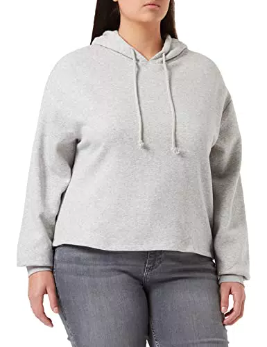 PIECES PCCHILLI LS Hoodie D2D Felpa con Cappuccio, Chiaro Grigio Melange