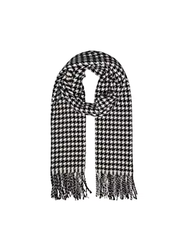 PIECES Pcjira Wool Scarf Noos, Sciarpa Donna, Black/Aop: Check