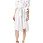 Pinko Abbigliato Abito Popeline Vestito Casual, Z04_Bianco Brill