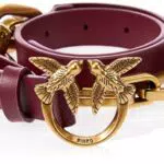 Pinko Love Day Macro Chain H2 Belt V Cintura, R40q_Dark Red-Antique Gold
