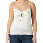 Pinko Tremante Top Satin Stretch Canottiera, Z05_Bianco-Biancaneve