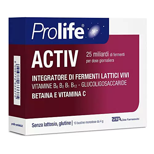 Prolife Activ - Integratore con 25 Miliardi di Probiotici per Dose - 40 gr, 2 pezzi