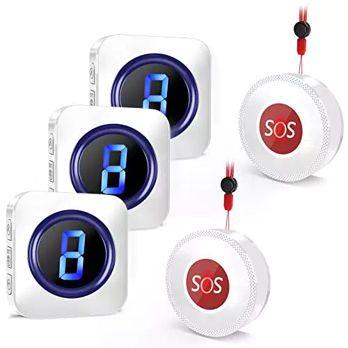 Pulsante di Chiamata Wireless, SOS Pulsante di Chiamata 3 Ricevitore