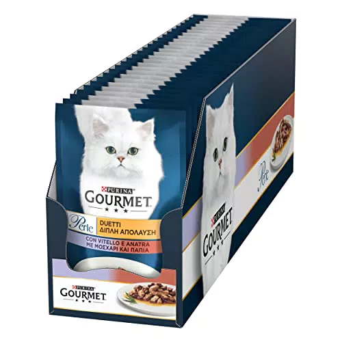 Purina Gourmet Perle Duetti di Mare Umido Gatti con Salmone e Merluzzo