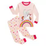 Qzrnly Bambine 2 Pezzi Pigiama a Maniche Lunghe per Ragazze Pajama Set 100% Cotone