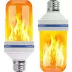 Raheoy Lampadina A Fiamma, E27 LED Flickering Fire Effect Lampadina con 4 Modalità Flicker Fiamma Lampadina per Natale