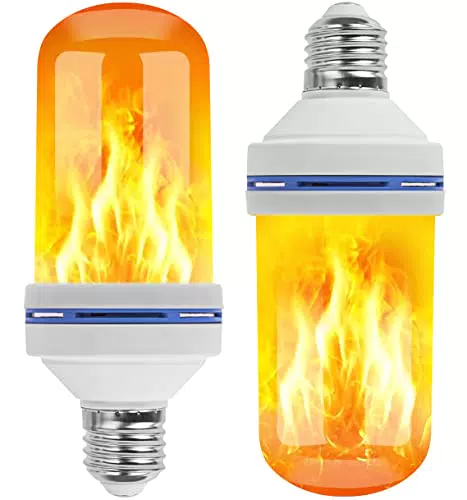 Raheoy Lampadina A Fiamma, E27 LED Flickering Fire Effect Lampadina con 4 Modalità Flicker Fiamma Lampadina per Natale