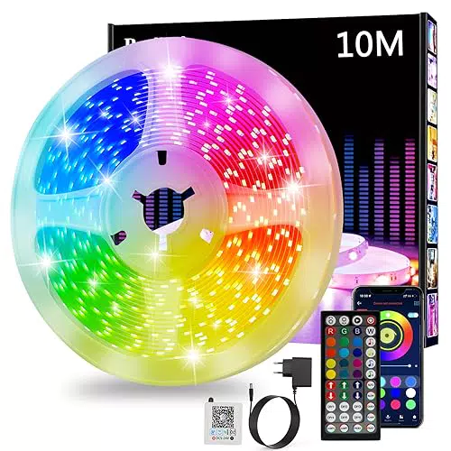 Realky Striscia LED Bluetooth 10 Metri con Telecomando