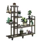 Relaxdays Scaffale Portafiori in bambù, 7 Mensole Porta Piante
