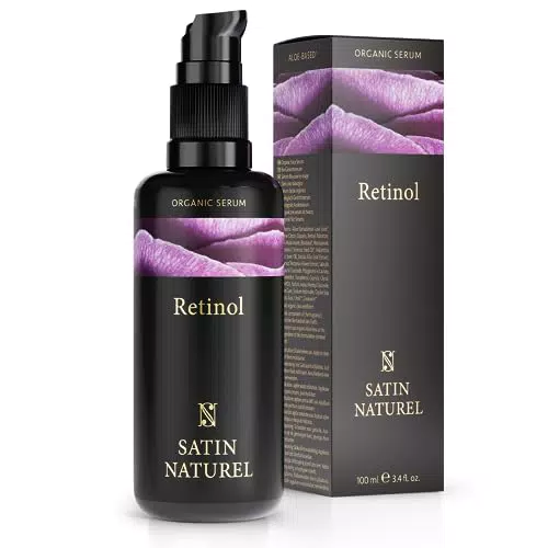 Retinolo Viso 100ml + Acido Ialuronico Viso + Niacinamide BIO - Crema Viso Contorno Occhi - Siero Viso - Crema Viso Antirughe - Crema Idratante Viso per Pelli Sensibili e Grassa - Satin Naturel