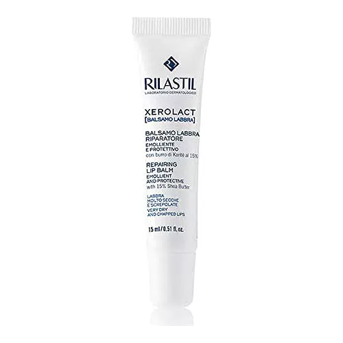 Rilastil Xerolact Balsamo Labbra Riparatore, Emolliente e Protettivo per Labbra Molto Secche con Burro di Karité