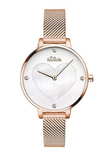 s.Oliver Orologio Analogico Quarzo Donna con Cinturino in Pelle SO-3474-LQ