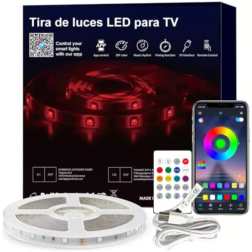 SANSUN Striscia LED per TV, kit di retroilluminazione TV LED USB con telecomando