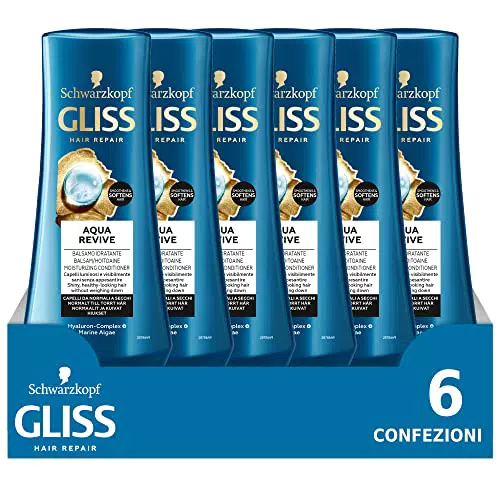 Schwarzkopf, Gliss Aqua Revive, Balsamo Idratante per Capelli Normali e Secchi