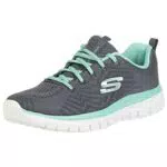 Skechers Graceful Get Connected, Scarpe da Ginnastica Donna, grigio/verde acqua, 37