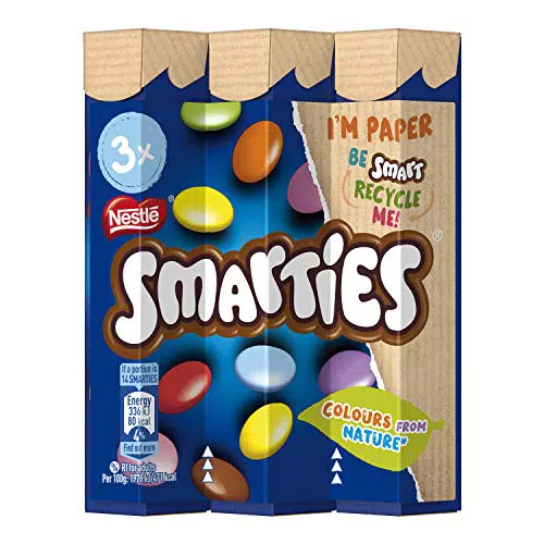 Smarties Confetti Ripieni di Cioccolato al Latte, 3 x 34g