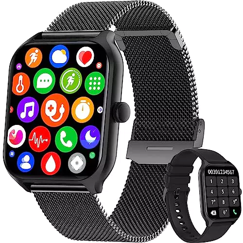 Smartwatch 1, 96" HD Smartwatch Uomo con Assistente Vocale Cardiofrequenzimetro/Sonno/SpO2/Musica