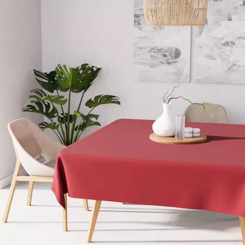 Soleil d'ocre Tovaglia Antimacchia, Rosso, 140 x 140 cm