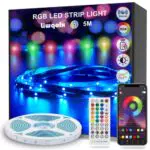 Striscia LED 15 Metri, Bluetooth RGB Smart 15M con Telecomando