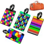 Suiwki 4 Pezzi Etichette per Bagagli Etichette Colorate da Viaggio per Bagagli