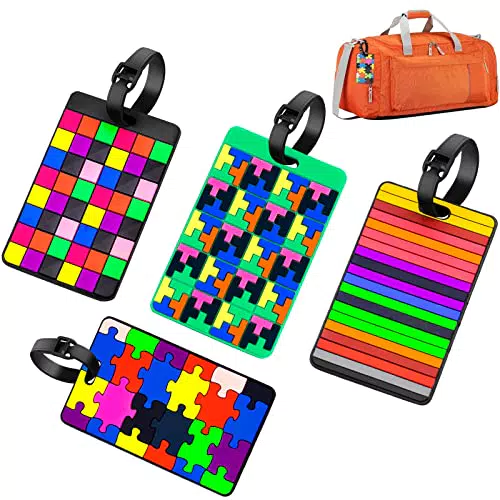 Suiwki 4 Pezzi Etichette per Bagagli Etichette Colorate da Viaggio per Bagagli