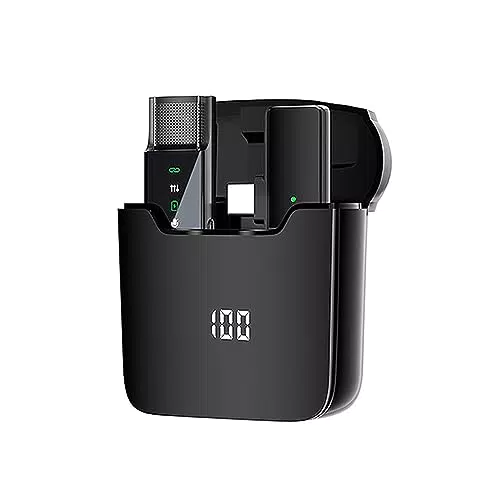 summina Mini microfono lavalier wireless per telefono cellulare Microfono da bavero omnidirezionale a 360° con riduzione del rumore del display compatibile con tablet smartphone Android di tipo