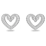 Swarovski Orecchini a lobo Una, Cuore, Piccalo, Bianchi