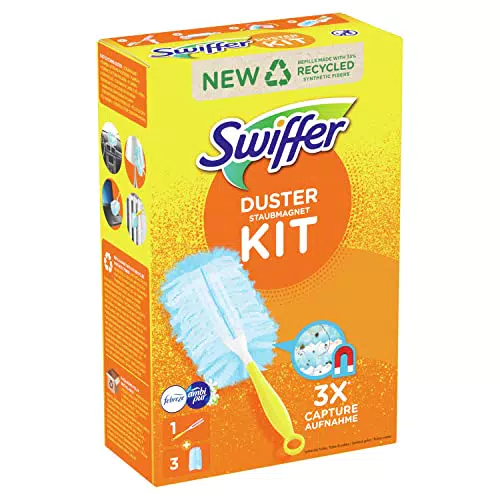 Swiffer Duster Kit, 1 Manico E 3 Ricambi Con Profumo Ambi Pur