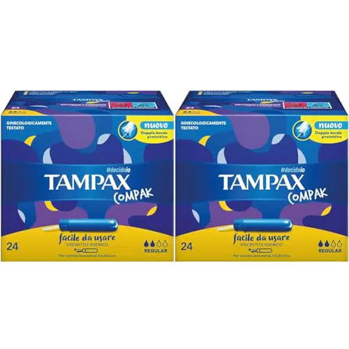 TAMPAX COMPACK REGULAR, Confezione da 48 Tamponi