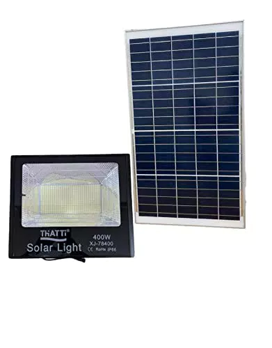 TEMPO DI SALDI Faro 400W A Led Smd Con Pannello Solare E Sensore Crepuscolare Con Telecomando