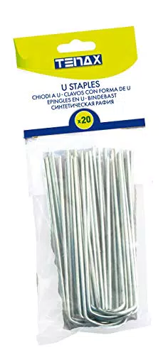 tenax Chiodi Metallici a U, Lunghezza 15 cm per Ancoraggio al Suolo di Teli Pacciamanti Antierbacce e Veli Protettivi per Colture