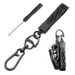 TIESOME Portachiavi per auto tessuto a mano, portachiavi in pelle microfibra supporto universale corda tessuta portachiavi metallo accessori portachiavi