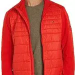 Tommy Hilfiger Cl Mix Media-Giacca con Colletto alla Coreana tessute