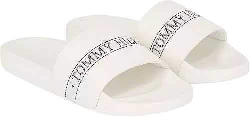 Tommy Hilfiger Pool Slide, Scivolo Donna, Bianco Anticato