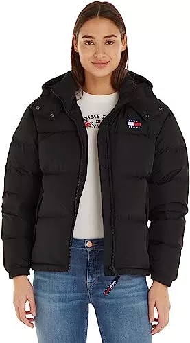 Tommy Jeans Piumino Donna Alaska Puffer Invernale, Nero