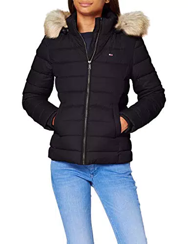 Tommy Jeans Tjw Basic Hooded Down Jacket Giacca, Black