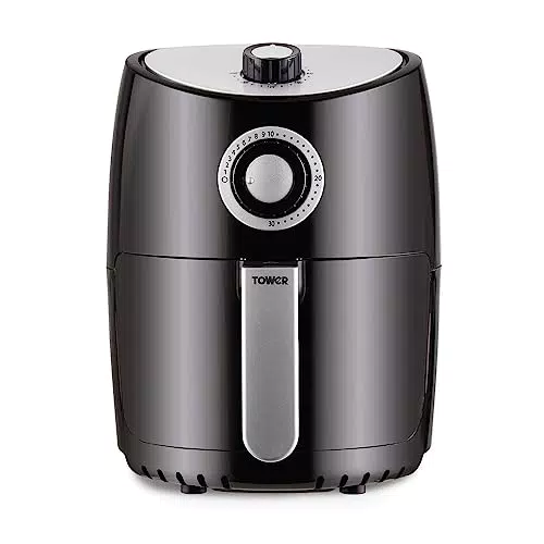 Tower T17023 Friggitrice ad Aria Manuale Vortx, Air Fryer con Circolazione Rapida dell'Aria e Timer da 30 Minuti