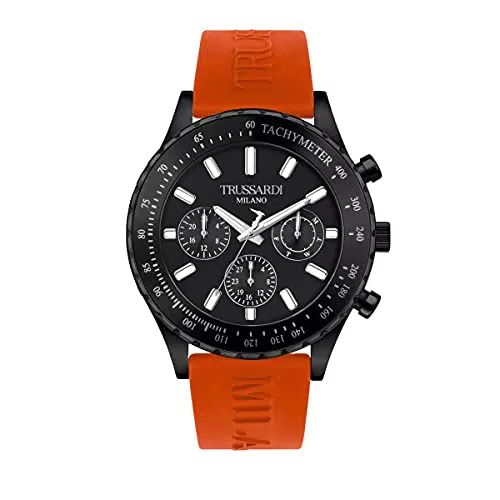 Trussardi Orologio Analogico al Quarzo Uomo con Cinturino in Silicone 8033288914792