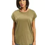 URBAN CLASSICS t-shirt da Donna con Manica Arrotolata