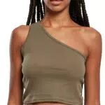 Urban Classics Top Asimmetrico da Donna, Cachi