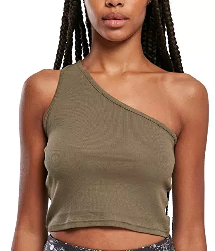 Urban Classics Top Asimmetrico da Donna, Cachi
