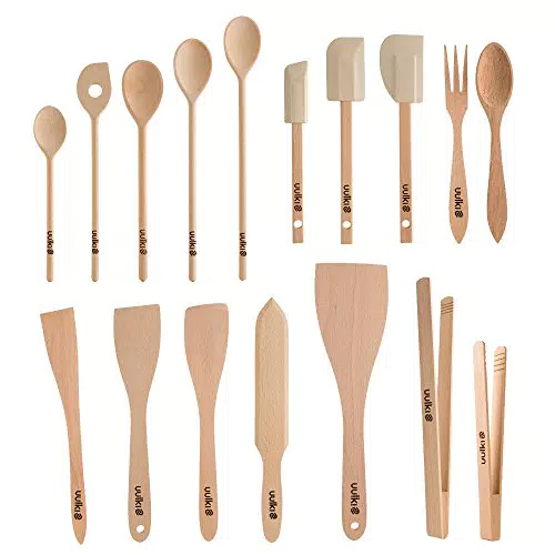 UULKI, Set di utensili da cucina in legno per cucinare