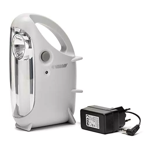 VELAMP Mini OVIDEA Luce 2 in 1: Lampada Portatile Ricaricabile LED e Torcia. 170 Lumen. con Trasformatore. Ideale per Casa