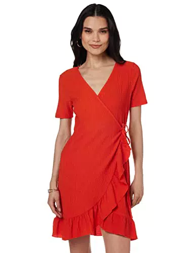 Vero Moda Vmhaya Abito Corto Noos Ga Vestito, Arancione speziato
