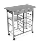 Versa Leicester Carrello cucina e Portabottiglie con ruote e cassetti