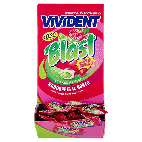 Vivident Fruit Blast, Chewing Gum Ripieno, Senza Zucchero