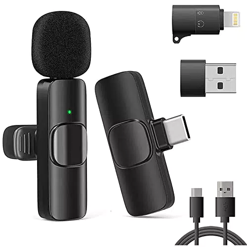 VOVIGGOL Microfono Lavalier Wireless per iPhone iPad Androide e PC