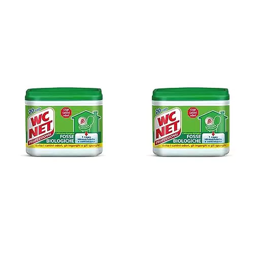 Wc Net Professional - Fosse Biologiche, Capsule Idrosolubili per WC, 12 Caps